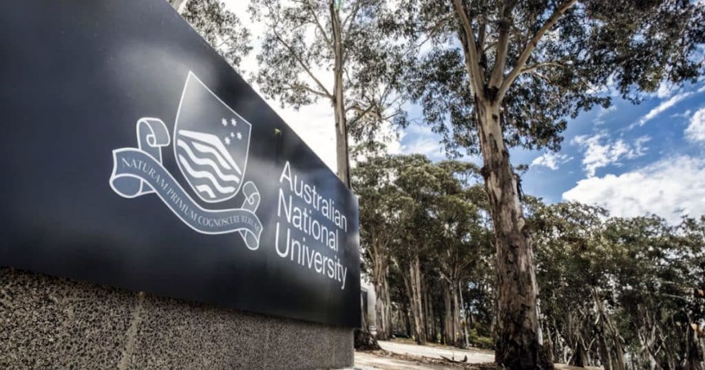 ANU logo on campus