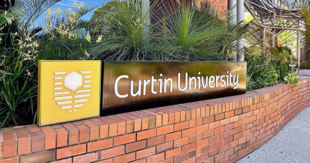 Curtin University logo on campus