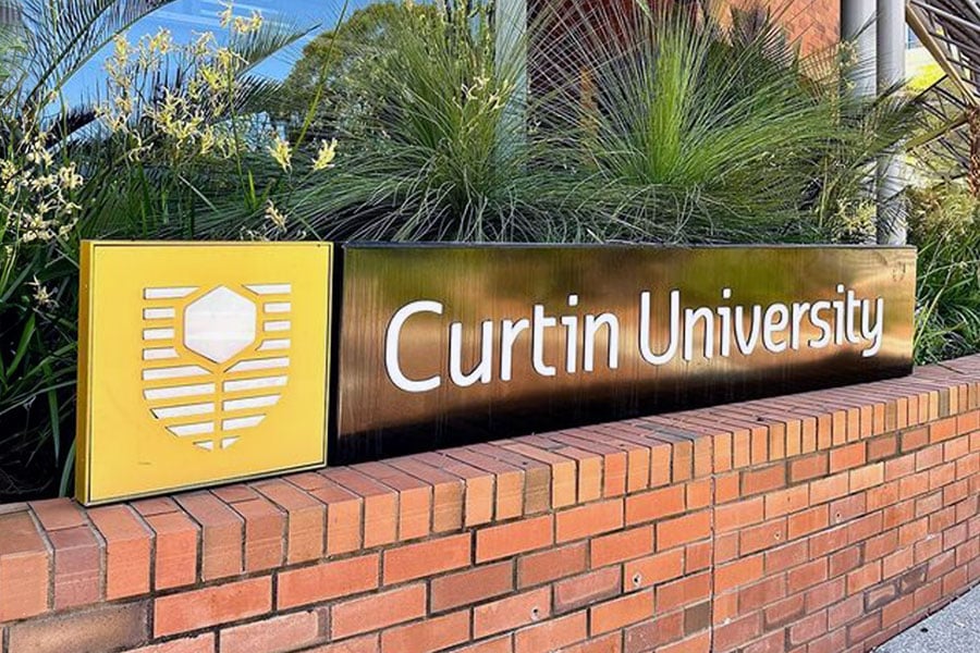 Curtin University logo on campus