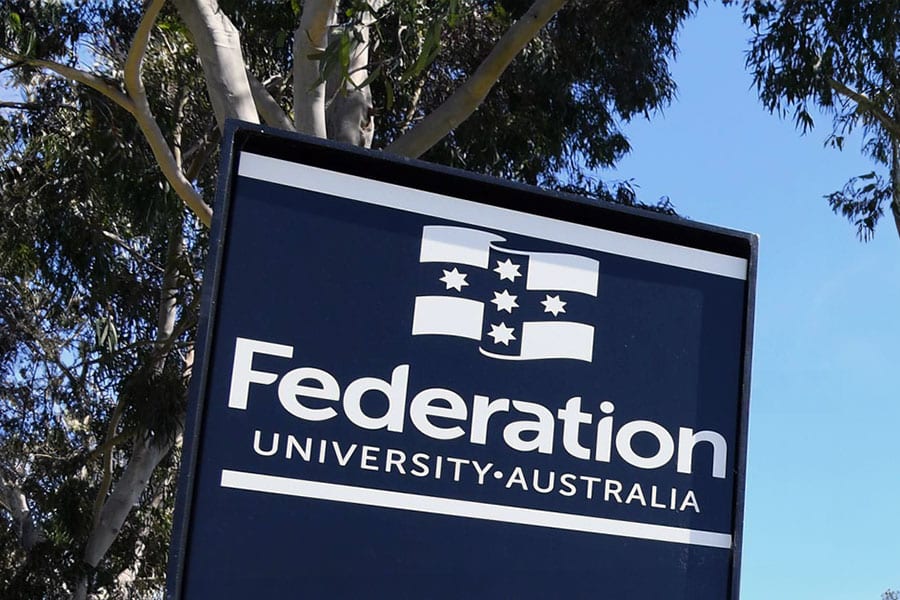 Federation University Australia campus sign