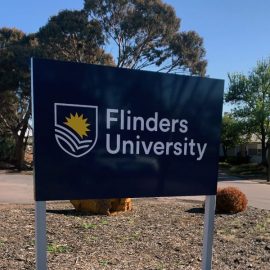 Flinders University sign