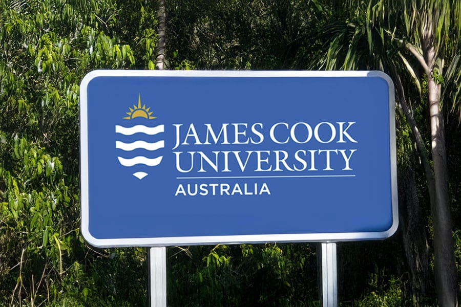 James Cook University Australia campus sign