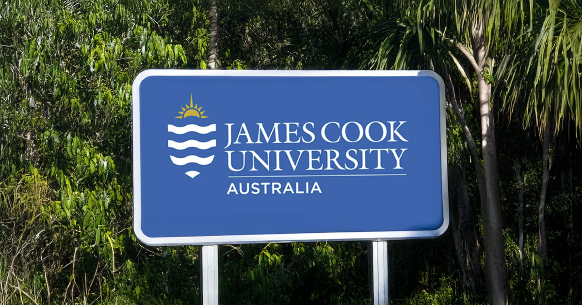 James Cook University Australia campus sign