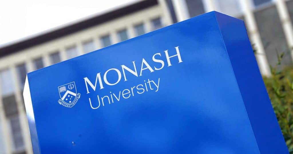 Monash University logo on campus