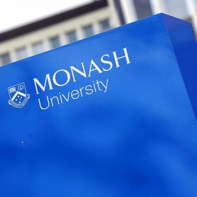 Monash University logo on campus