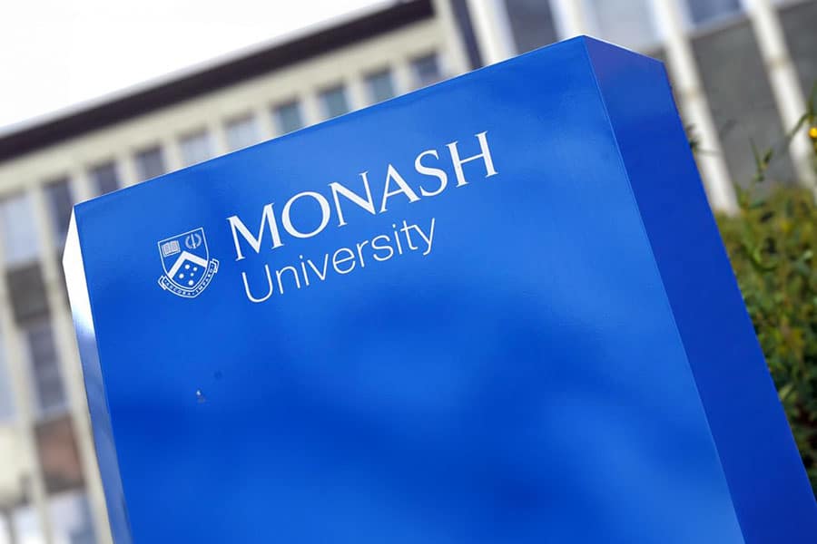 Monash University logo on campus