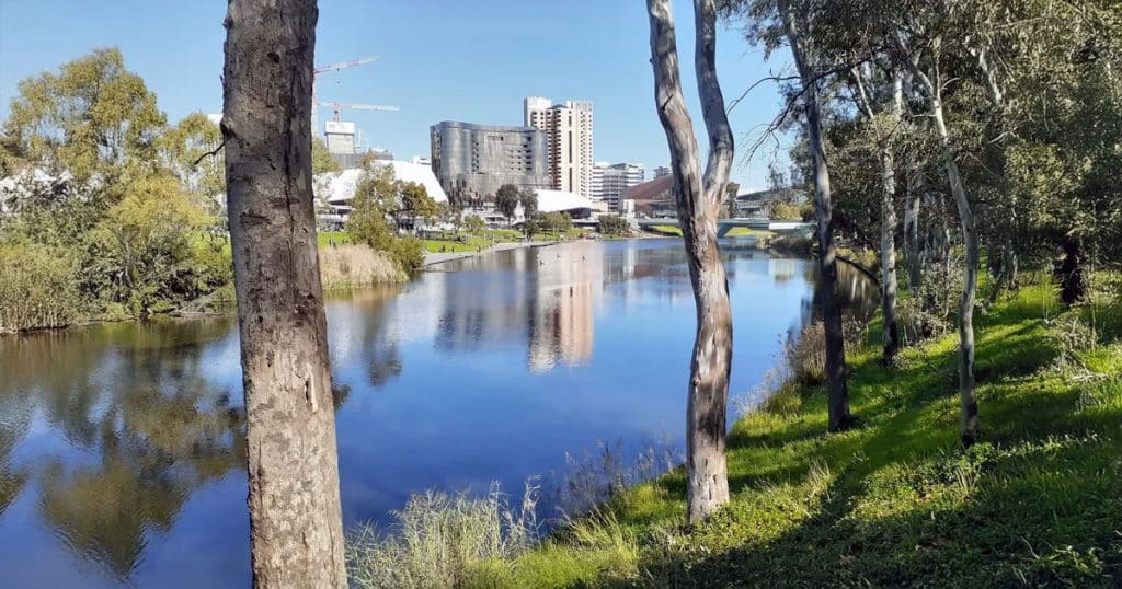 Torrens River and Adelaide city