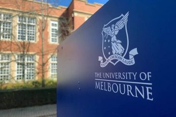 University of Melbourne sign at entrance