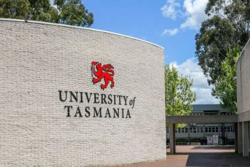 University of Tasmania logo on campus